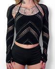 Black Halter Bolero Set