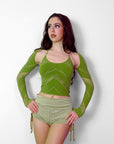 Green Halter Bolero Set