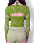 Green Halter Bolero Set
