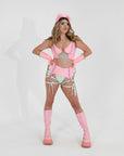 Cotton Candy Garter Belt Bikini Bottoms