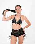 Black lace festival bikini.