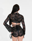 Lace rave top and skirt set.