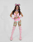 Cotton Candy Garter Belt Bikini Bottoms