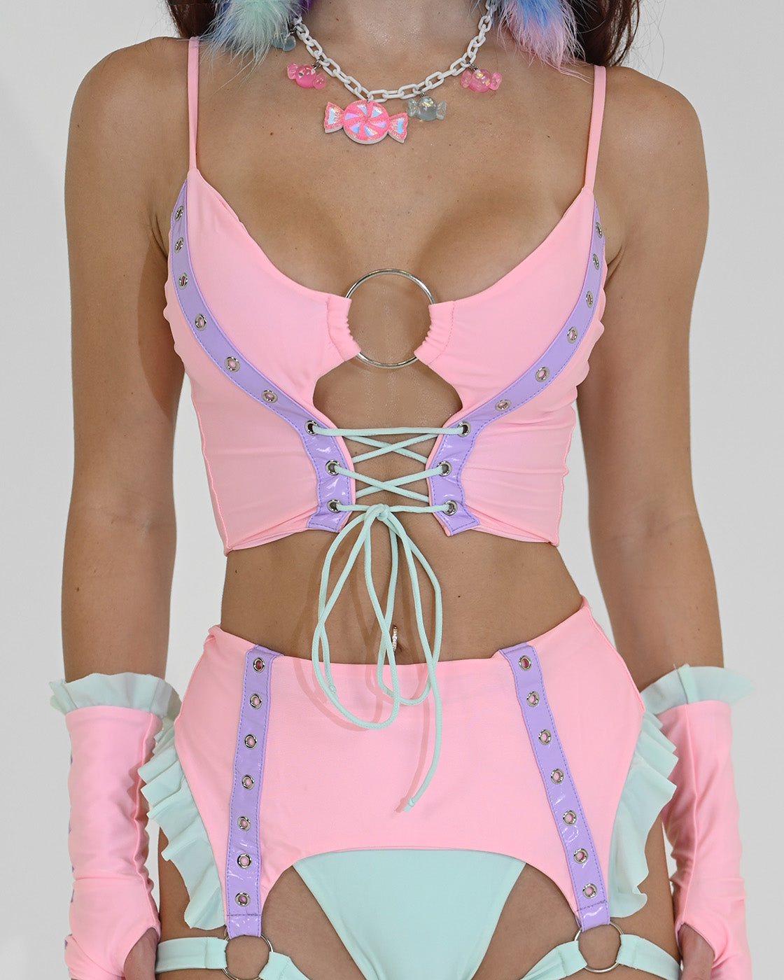 Cotton Candy Rave Crop Top Suspex Rave Outfits Cotton Candy Rave Crop Top Suspex Rave Outfits