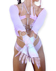 Pink Mesh O - Ring Sleeves - SUSPEX Rave Outfits