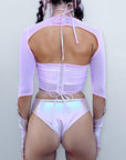 Pink Mesh O - Ring Sleeves - SUSPEX Rave Outfits