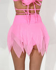Pink Pixie Mesh Mini Skirt - SUSPEX Rave Outfits