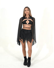 Cargar imagen en el visor de la galería, Black Pixie Mesh Mini Skirt - SUSPEX Rave Outfits
