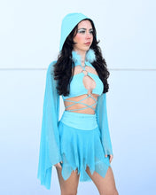 Lade das Bild in den Galerie-Viewer, Blue Keyhole Ring Tie Top - SUSPEX Rave Outfits
