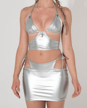 Load image into Gallery viewer, Metallic Triangle Crop Top - SUSPEX Rave Outfits
