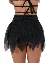 Cargar imagen en el visor de la galería, Black Pixie Mesh Mini Skirt - SUSPEX Rave Outfits
