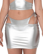 Load image into Gallery viewer, Metallic Built - In Bikini Mini Skirt - SUSPEX Rave Outfits
