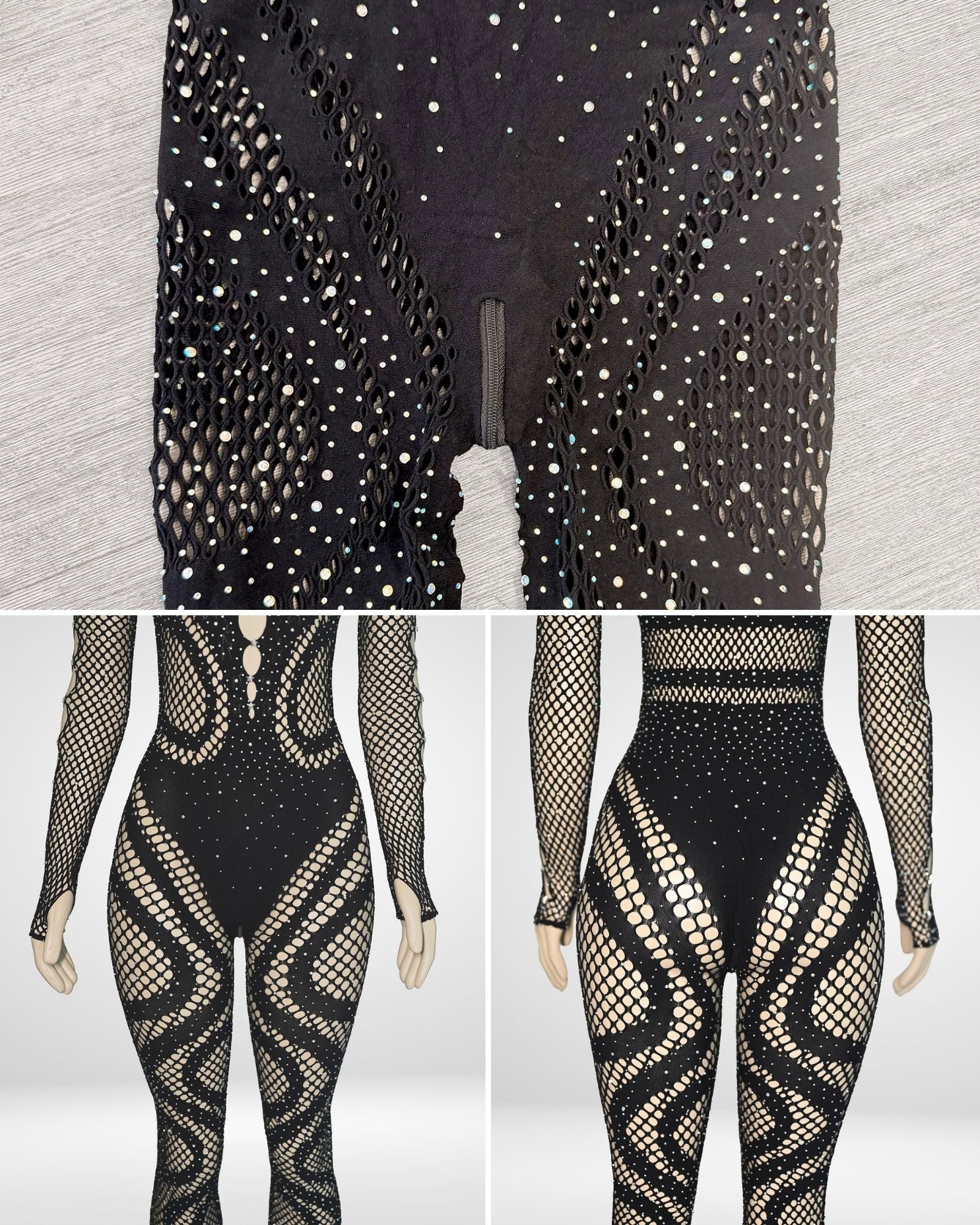 Midnight Rhinestone Jumpsuit – Suspex Rave Outfits