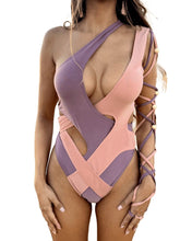 Load image into Gallery viewer, Mojave Mauve Strappy Desert Bodysuit - SUSPEX Rave Outfits
