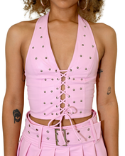 Load image into Gallery viewer, Pink Corset Halter Top
