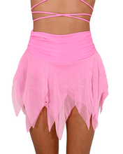 Cargar imagen en el visor de la galería, Pink-Pixie-Mesh-Mini-Skirt-Rave-Outfit
