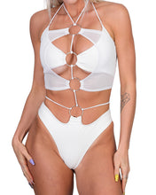 Load image into Gallery viewer, White 4-Ring Cutout Bodysuit
