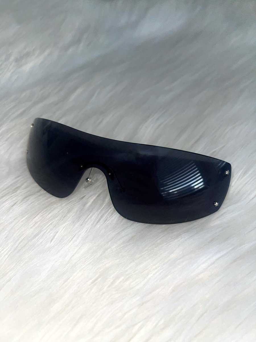 Black and White Shield Sunglasses - SUSPEX Rave Outfits