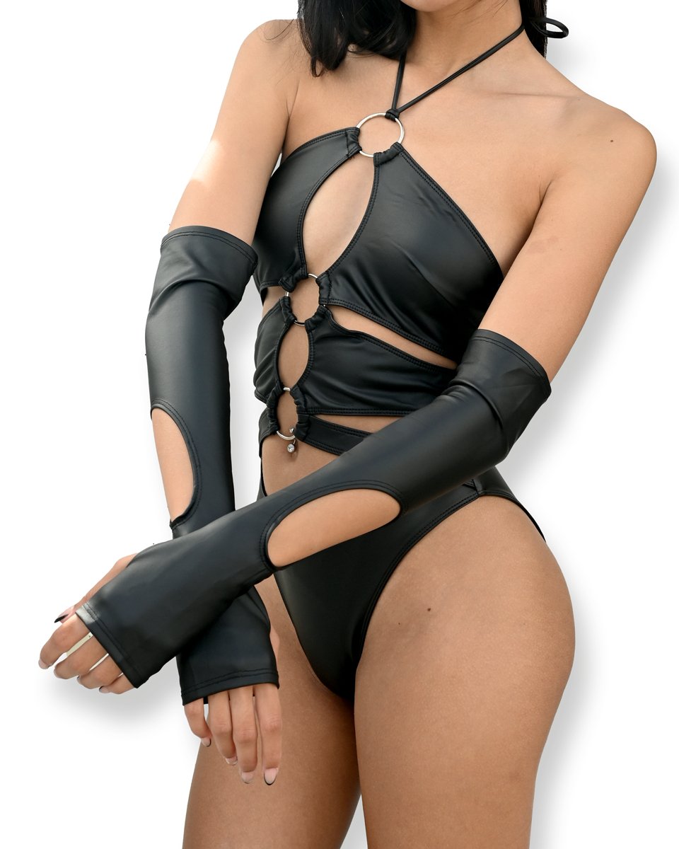 Black Cutout Sleeves - SUSPEX Rave Outfits