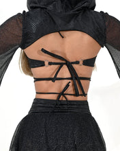 Load image into Gallery viewer, Black Keyhole Ring Tie Top - SUSPEX Rave Outfits
