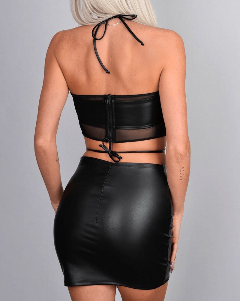 Black Strappy Bodycon Dress - SUSPEX Rave Outfits