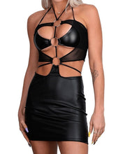 Cargar imagen en el visor de la galería, Black Strappy Bodycon Dress - SUSPEX Rave Outfits
