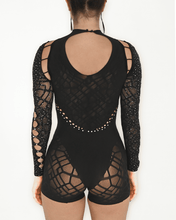 Load image into Gallery viewer, bold-black-rebel-playsuit-festival-look
