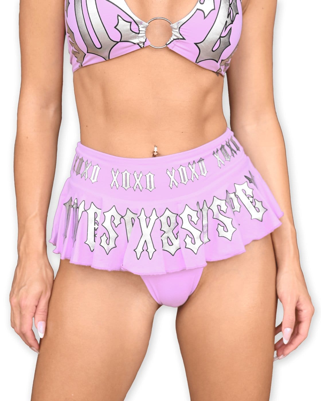 Lilac Mini Skirt Rave Bottoms - SUSPEX Rave Outfits