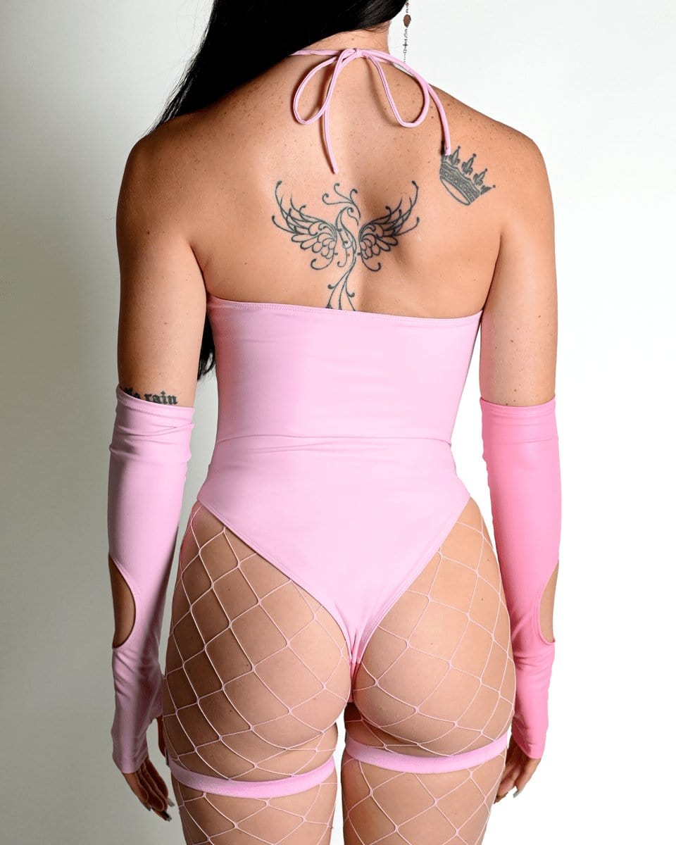 Pink 3 - Ring Cutout Bodysuit - SUSPEX Rave Outfits