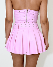 Load image into Gallery viewer, pink-belted-mini-skirt-rave-outfit
