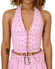 Load image into Gallery viewer, pink corset halter top rave outfit
