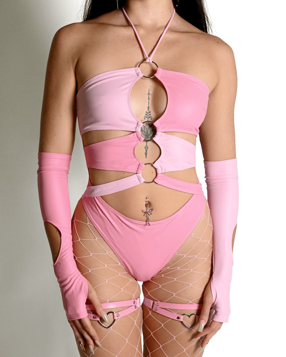 Pink Cutout Sleeves - SUSPEX Rave Outfits