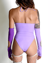 Load image into Gallery viewer, purple-3-ring-cutout-bodysuit-rave-outfit
