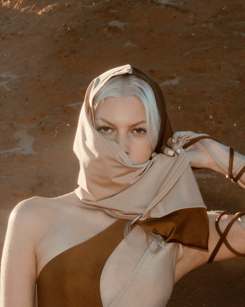 Sahara Sand Desert Hood - SUSPEX Rave Outfits